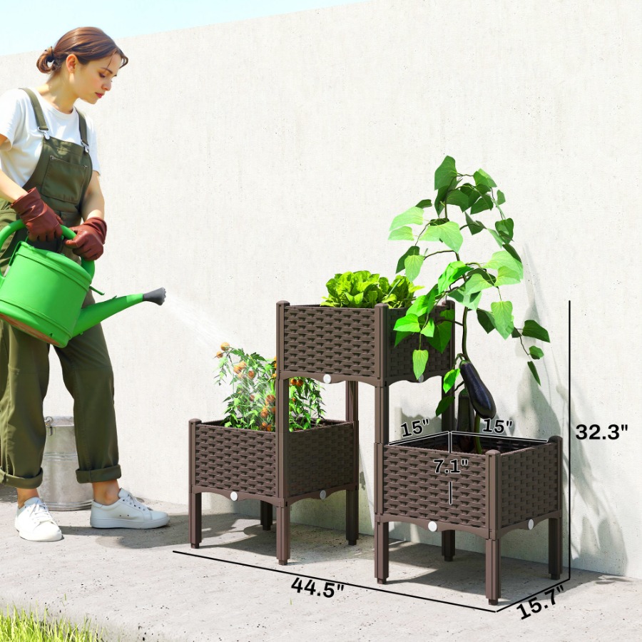 Jardinera elevada de plástico  - Self-Watering Planter reseña y precio